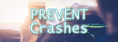 Person in vehicle holding glass - Prevent Crashes